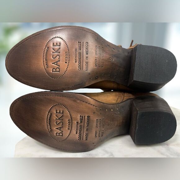 Anthropologie BASKE FRINGED WESTERN Handmade leather Goodyear Welt Boot Size 8 - Picture 11 of 15